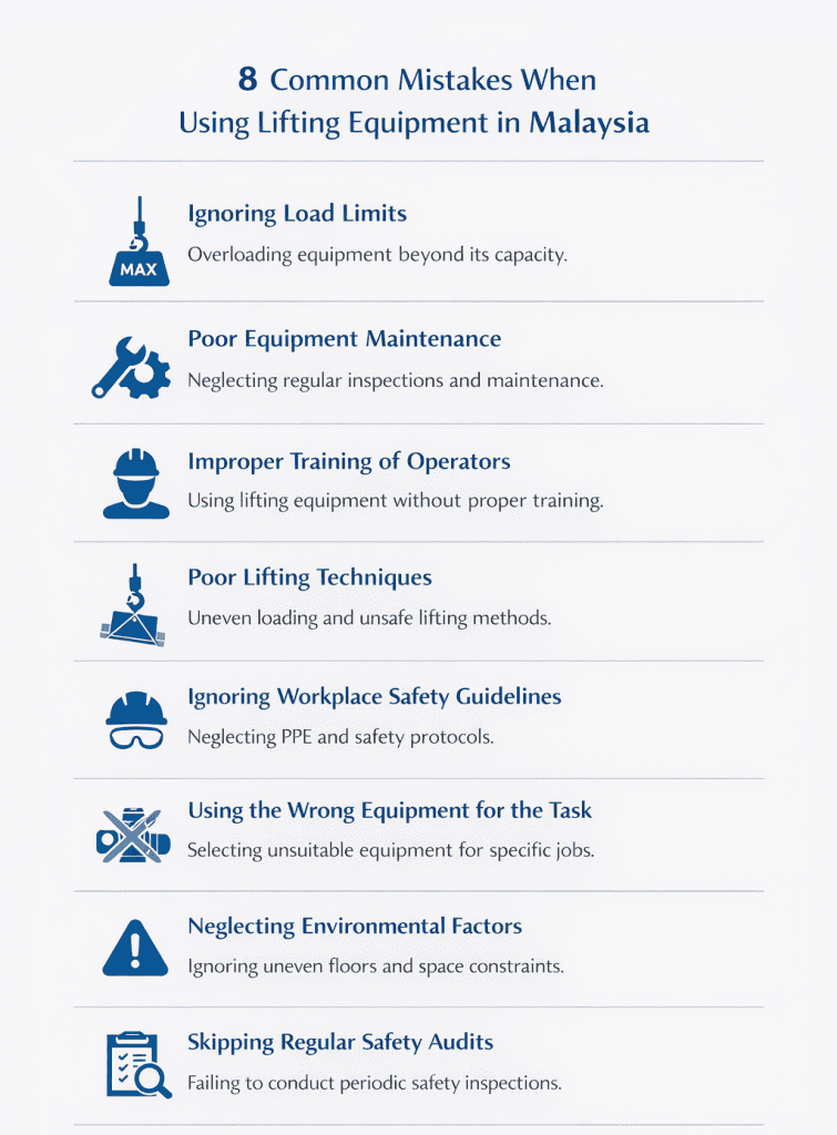 8 Common MIstakes When Using Lifting Equipment in Malaysia 8 Common MIstakes When Using Lifting Equipment in Malaysia