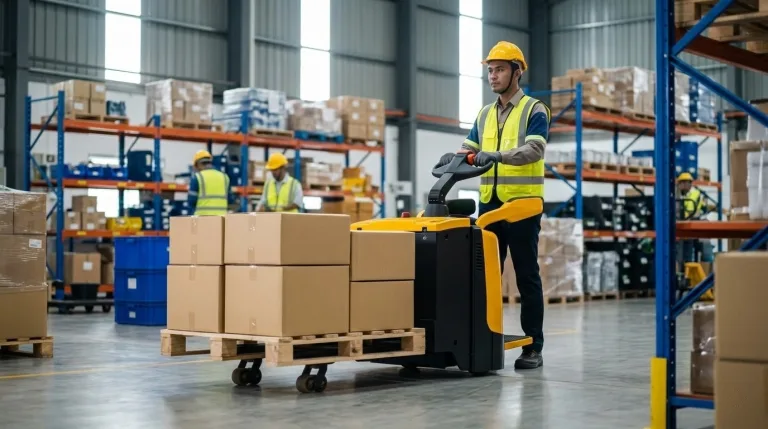 Worker using a Lifting Trolley in Malaysia